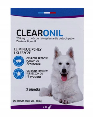 Krople Pchły Kleszcze Clearonil Pies 20-40kg X3