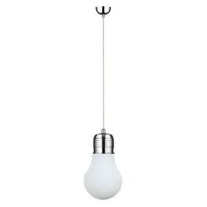 Bulb Lampa Wisząca 1xe27 Max.60w Chrom/transparentny/biały Biała