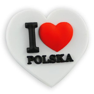 Magnes na lodówkę gumowy - I love Polska