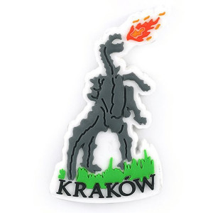 Gumowy magnes na lodówkę Kraków smok wawelski pomnik
