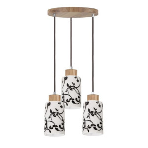 Bosco Zwis Rondel 3xe27 60w Dąb Olejowany/antracyt/ Biało-czarny Biała