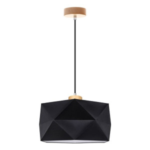 Finja Lampa Wisząca 1xe27 Max.60w Brzoza/czarny Pvc/czarny Czarna