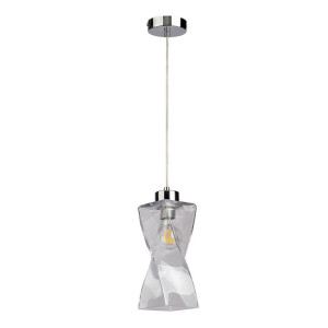 Twist Lampa Wisząca 1xe27 Max.25w Chrom/transparentny Chromowana