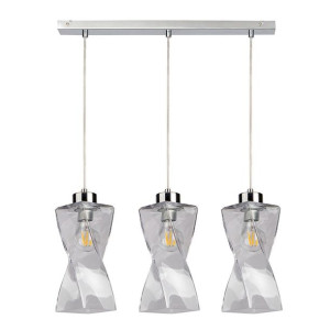 Twist Lampa Wisząca 3xe27 Max.25w Chrom/transparentny Chromowana