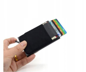 Aluminiowy Cienki Portfel RFID Etui Karty srebrny