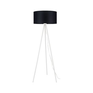 Tripod Lampa Podłogowa Czarna 1xe27 40w Biały/czarny
