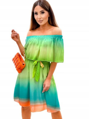 Szyfonowa Sukienka Hiszpanska Summer Multicolor