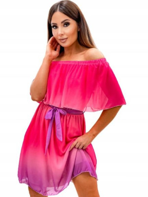 Szyfonowa Sukienka Hiszpanska Summer Multicolor