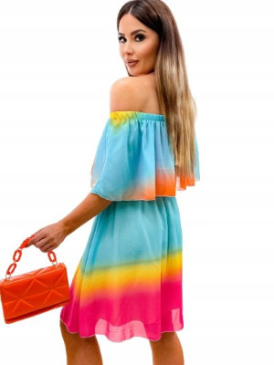 Szyfonowa Sukienka Hiszpanska Summer Multicolor