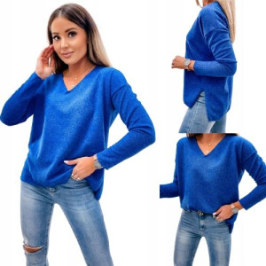 Sweter z dekoltem w serek z dzianiny CHABER