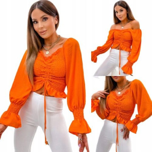 Modna Bluzka Hiszpanka-ORANGE