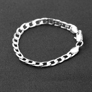 Bransoletka srebrna kieta pancerka 8mm 20cm