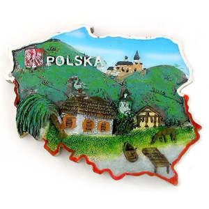 Magnes na lodówkę kontur Polski