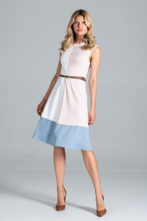 Figl Sukienka Model M815 Ecru/Pink/Blue S