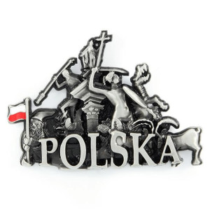 Metalowy magnes na lodówkę Polska pomniki