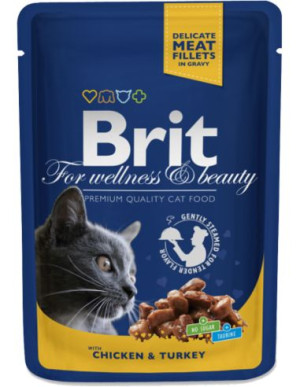 BRIT POUCHES CHICKEN & TURKEY saszetka dla kotów z kurczakiem i indykiem 10