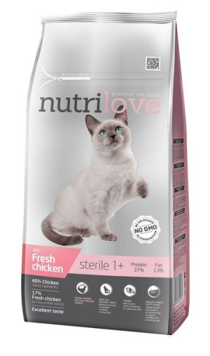 NUTRILOVE Premium dla kota STERILE ze świeżym kurczakiem 7kg [11465]