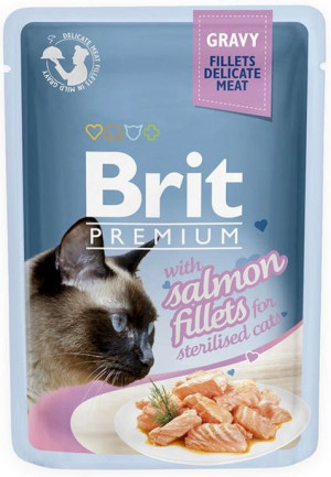 BRIT POUCH GRAVY STERILISED FILLETS SALMON saszetka dla kotów sterylizowany