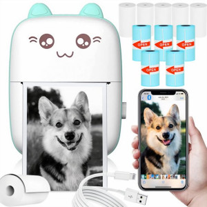 Mini Drukarka Przenośna Termiczna Dzieci + Rolki Gratis 11 Sztuk Prezent