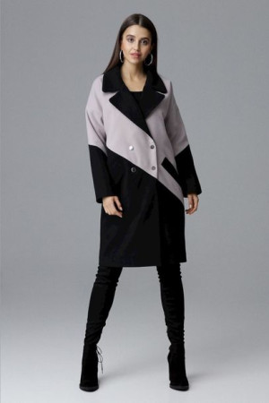 Figl Płaszcz Damski Model M626 Black/Beige L