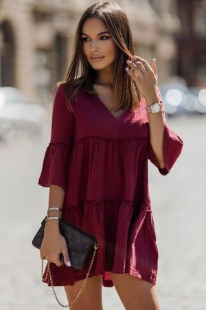IVON Sukienka Model Montana 341 Bordo XS/S