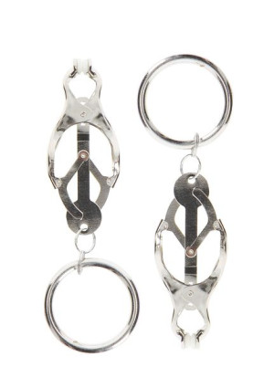 Butterfly Clamps With Ring Silver