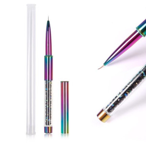 Pędzel Pędzelek do zdobień 5mm rainbow z kryształkami składany
