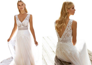 Suknia Ślubna #30 Boho Linia A Rozmiar 44 Xxl