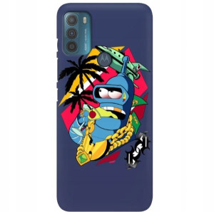 Etui Matowe Granat do MOTOROLA G50 Seriale Wzory