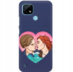 Etui Matowe Granat do REALME C21 Walentynki Wzory