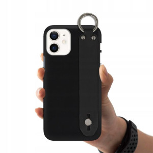 Etui Matowe Pasek Do IPHONE 12 MINI Czarny Case