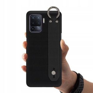 Etui Matowe Pasek Do OPPO RENO 5 LITE Czarny Case