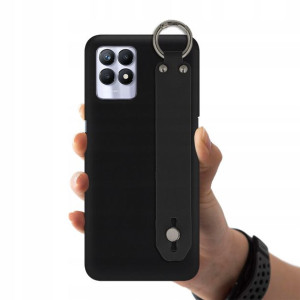 Etui Matowe z Paskiem Do REALME 8i Czarny Case
