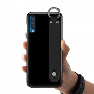 Etui Matowe z Paskiem Do SAMSUNG A50s Czarny Case