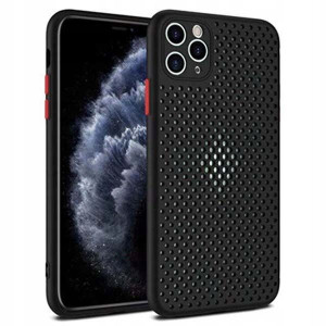 Etui Oddychające Mesh Do IPHONE X CZARNY GUMA CASE