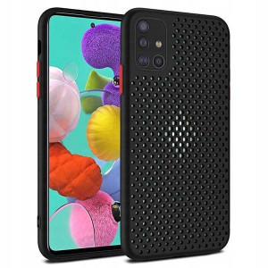 Etui Oddychające Mesh Do SAMSUNG A71 CZARNY GUMA