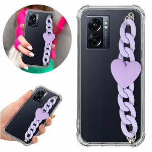 Etui Shock Blink do OPPO A57 5G Fiolet Łańcuszek
