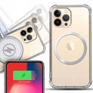 Etui Shock Magsafe Srebrny do IPHONE 13 PRO MAX
