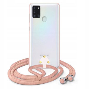 Etui Sun Crossbody do SAMSUNG A21S Sznurek Różowy