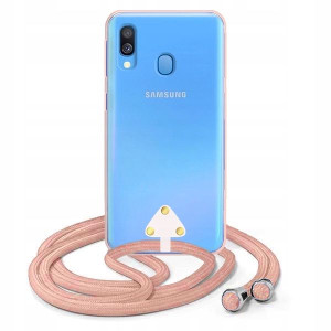 Etui Sun Crossbody do SAMSUNG A40 Sznurek Różowy