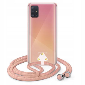 Etui Sun Crossbody do SAMSUNG A51 Sznurek Różowy