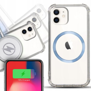 Zestaw Etui Shock + Magsafe Błękitny do IPHONE 12