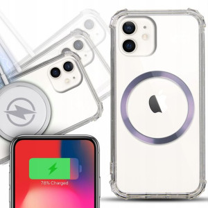 Zestaw Etui Shock + Magsafe Fioletowy do IPHONE 12