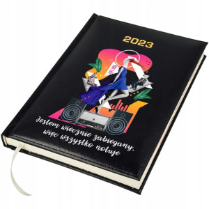 Kalendarz 2023 A5 CZARNY Śmieszne Modne Wzory