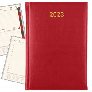 KALENDARZ 2023 Książkowy Planer Dzienny CZERWONY