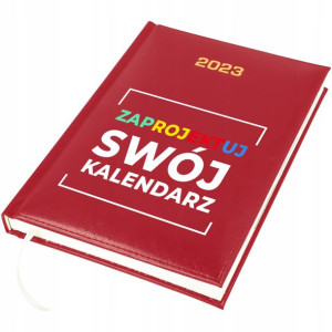 Kalendarz Książkowy A5 2023 CZERWONY TWÓJ WZÓR
