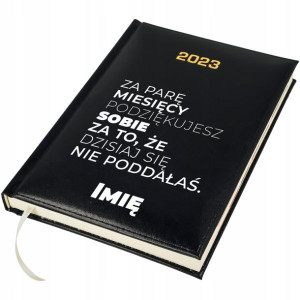 Kalendarz Notes 2023 A5 CZARNY MOTYWACYJNE Wzory