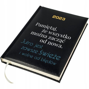 Kalendarz Notes 2023 A5 CZARNY MOTYWACYJNE Wzory