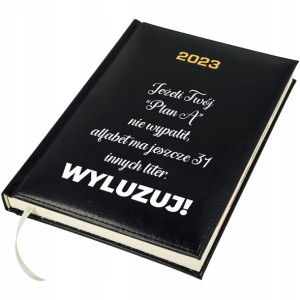 Kalendarz Notes 2023 A5 CZARNY MOTYWACYJNE Wzory