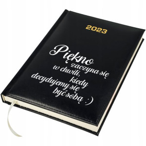 Kalendarz Notes 2023 A5 CZARNY MOTYWACYJNE Wzory